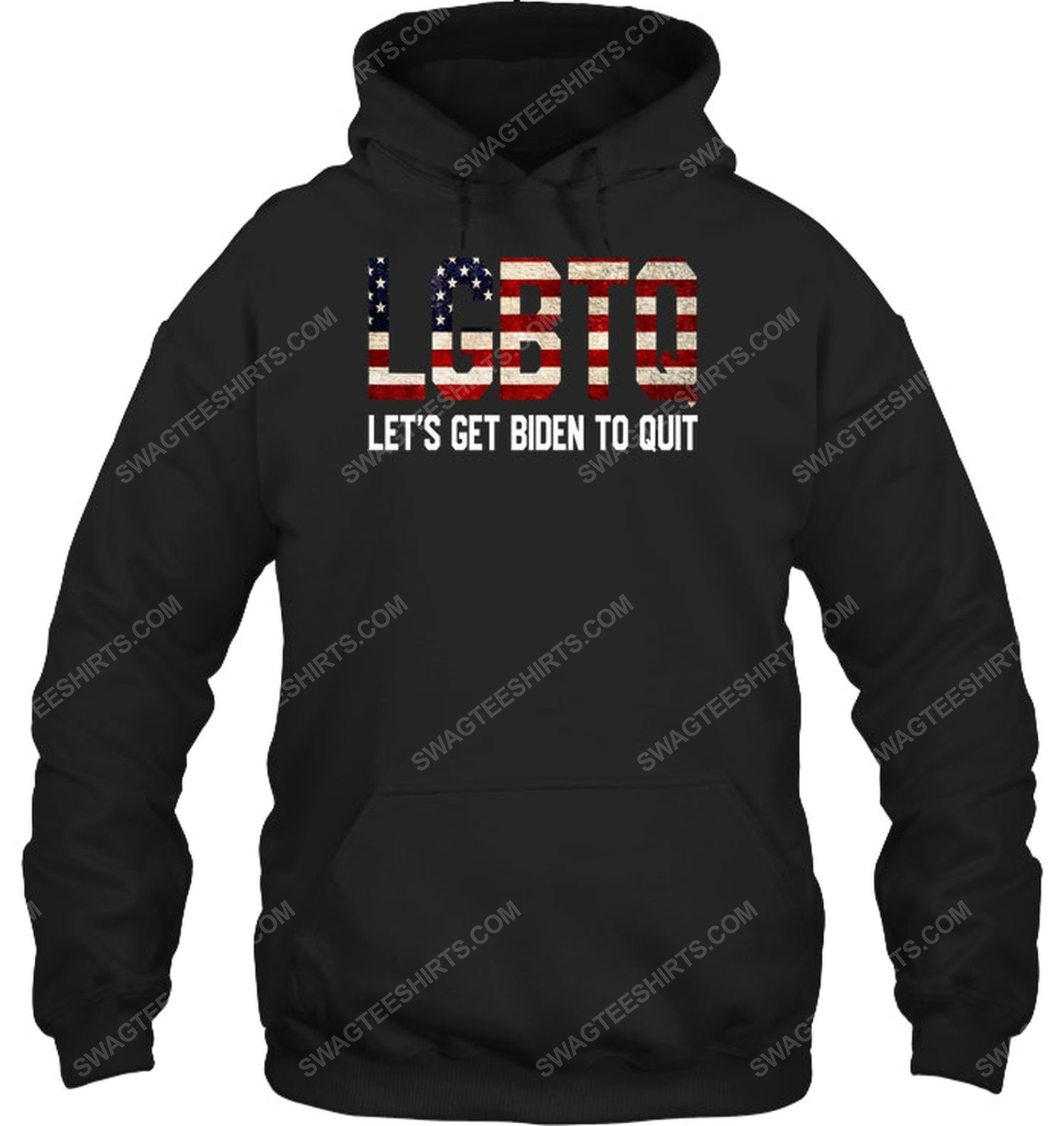 LGBTQ let's get biden to quit american flag political hoodie