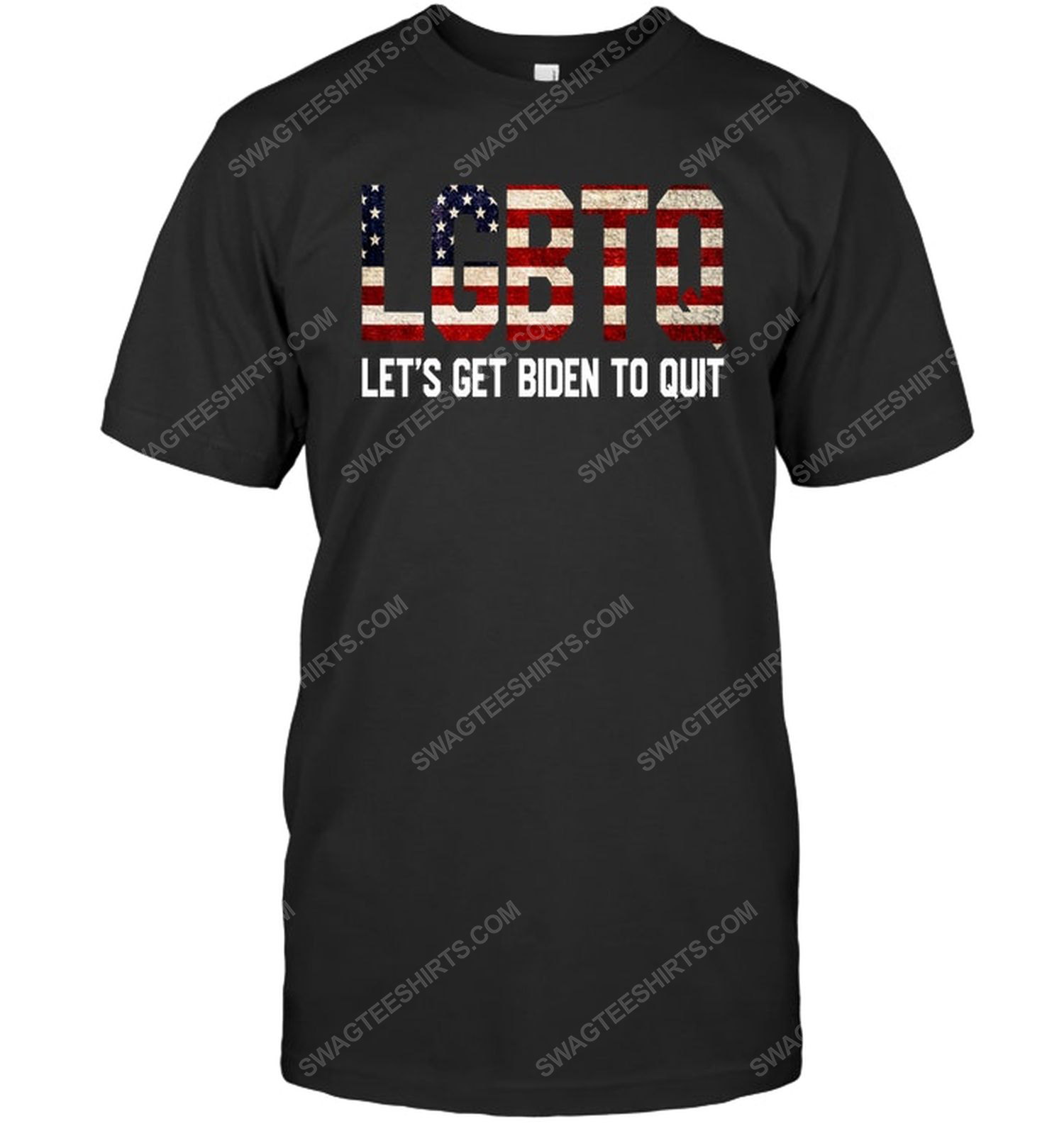 LGBTQ let's get biden to quit american flag political tshirt