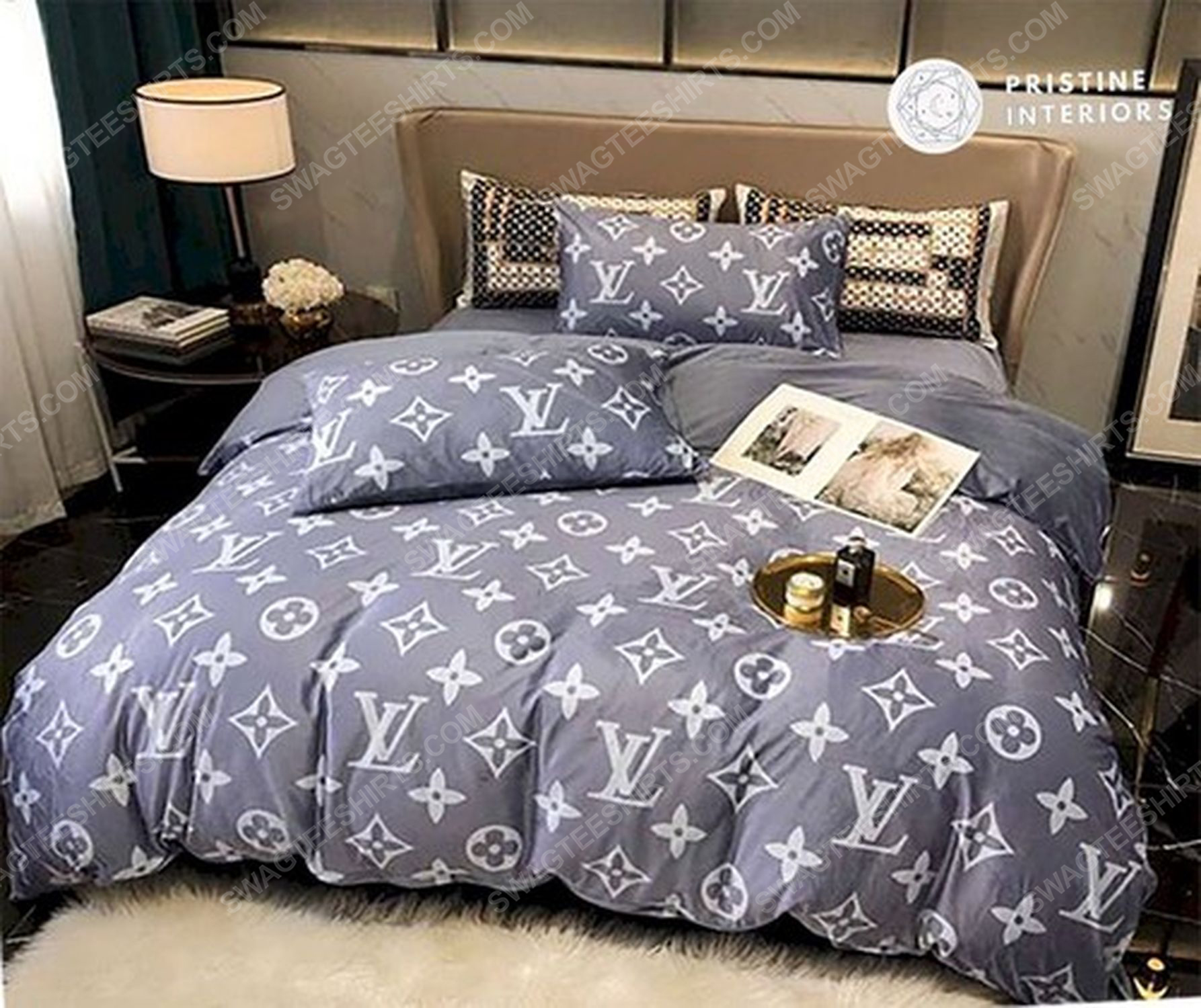 Lv monogram full print duvet cover bedding set 2 - Copy