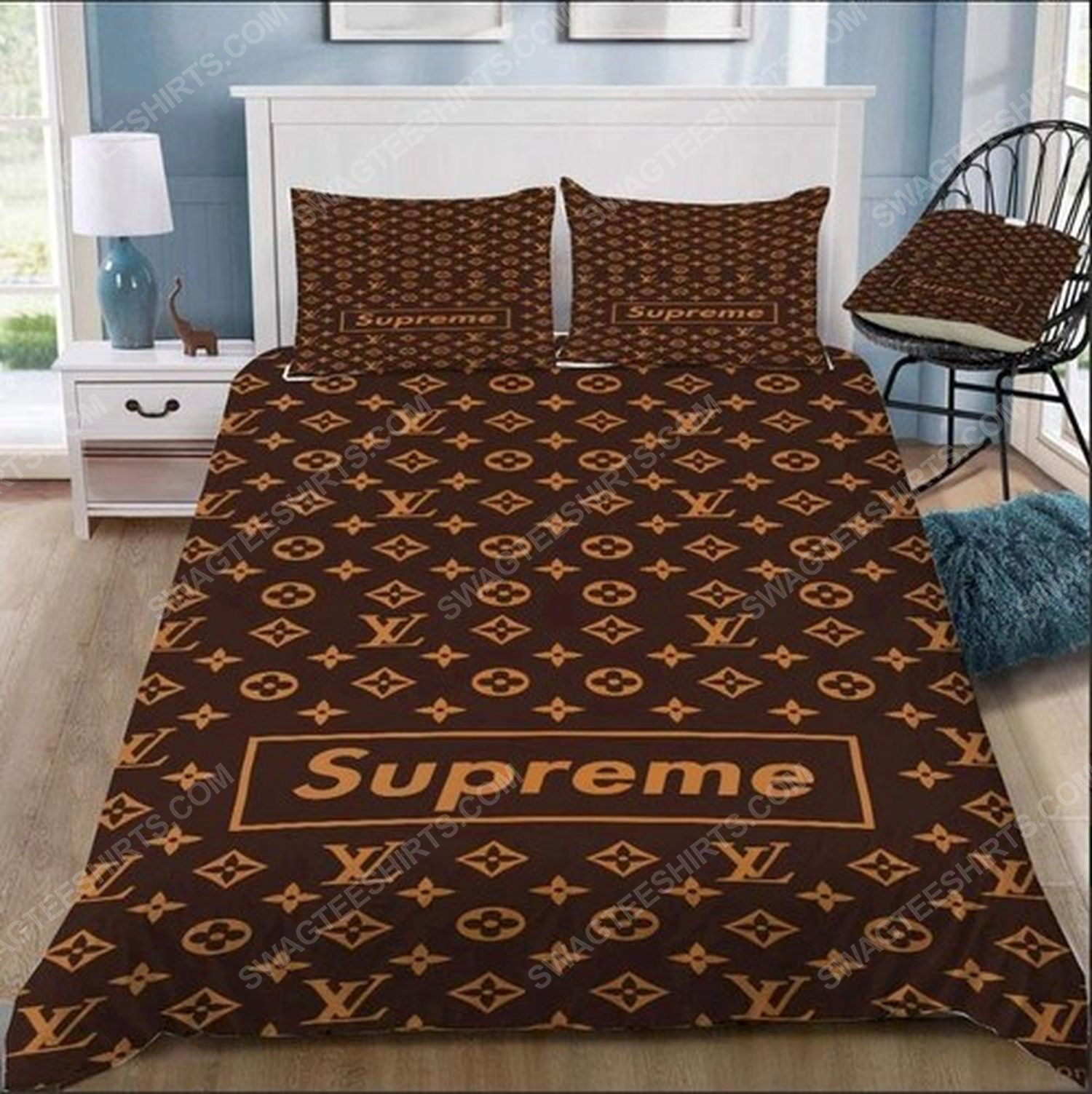 Lv monogram symbols full print duvet cover bedding set 2 - Copy