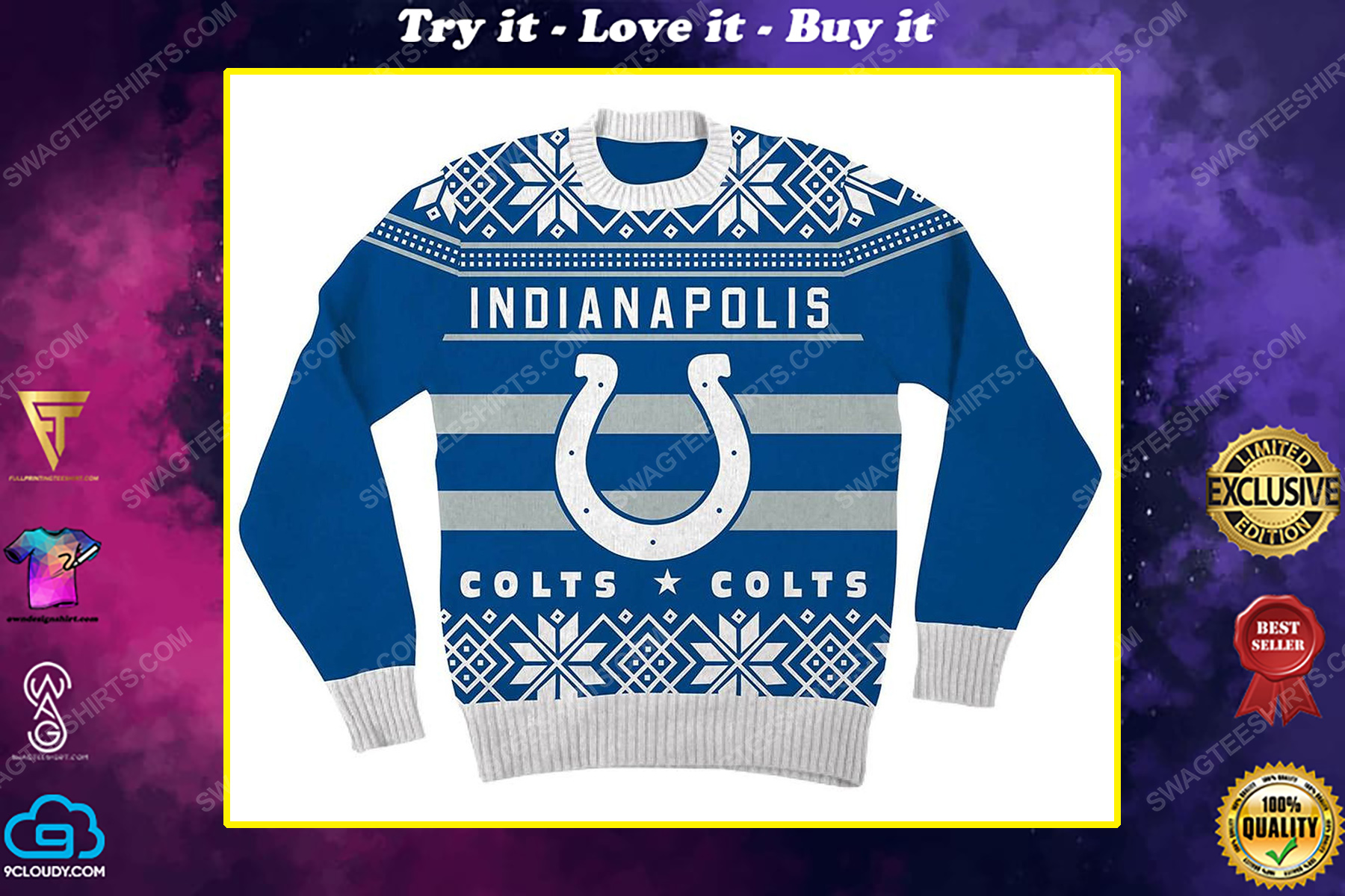 NFL indianapolis colts full print ugly christmas sweater