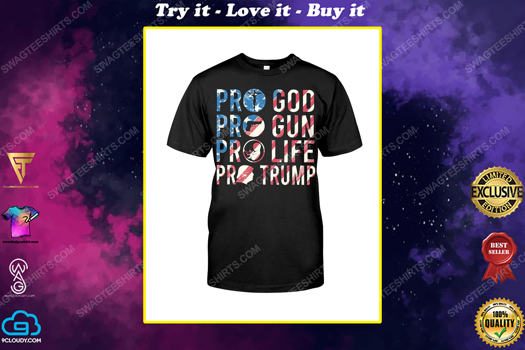 Pro God pro gun pro life pro trump political shirt