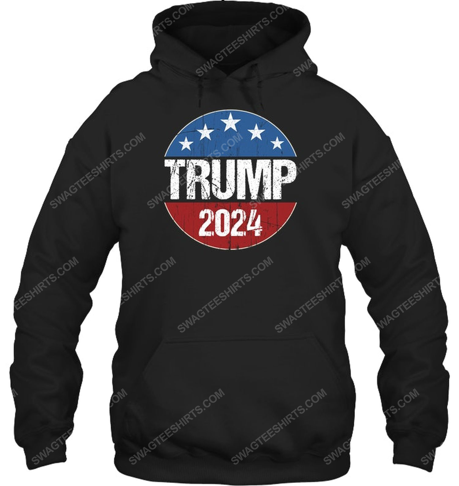 Trump 2024 american flag political hoodie