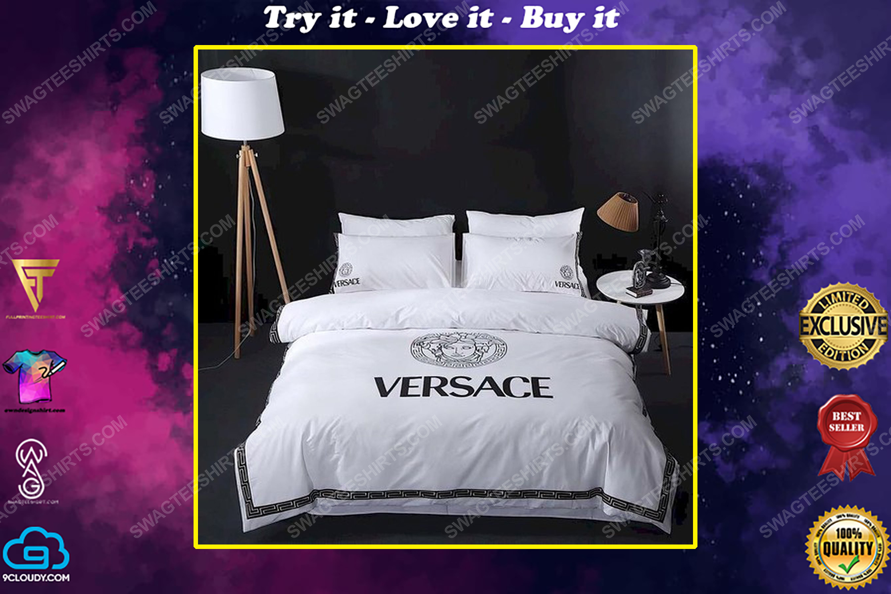 Versace home original full print duvet cover bedding set