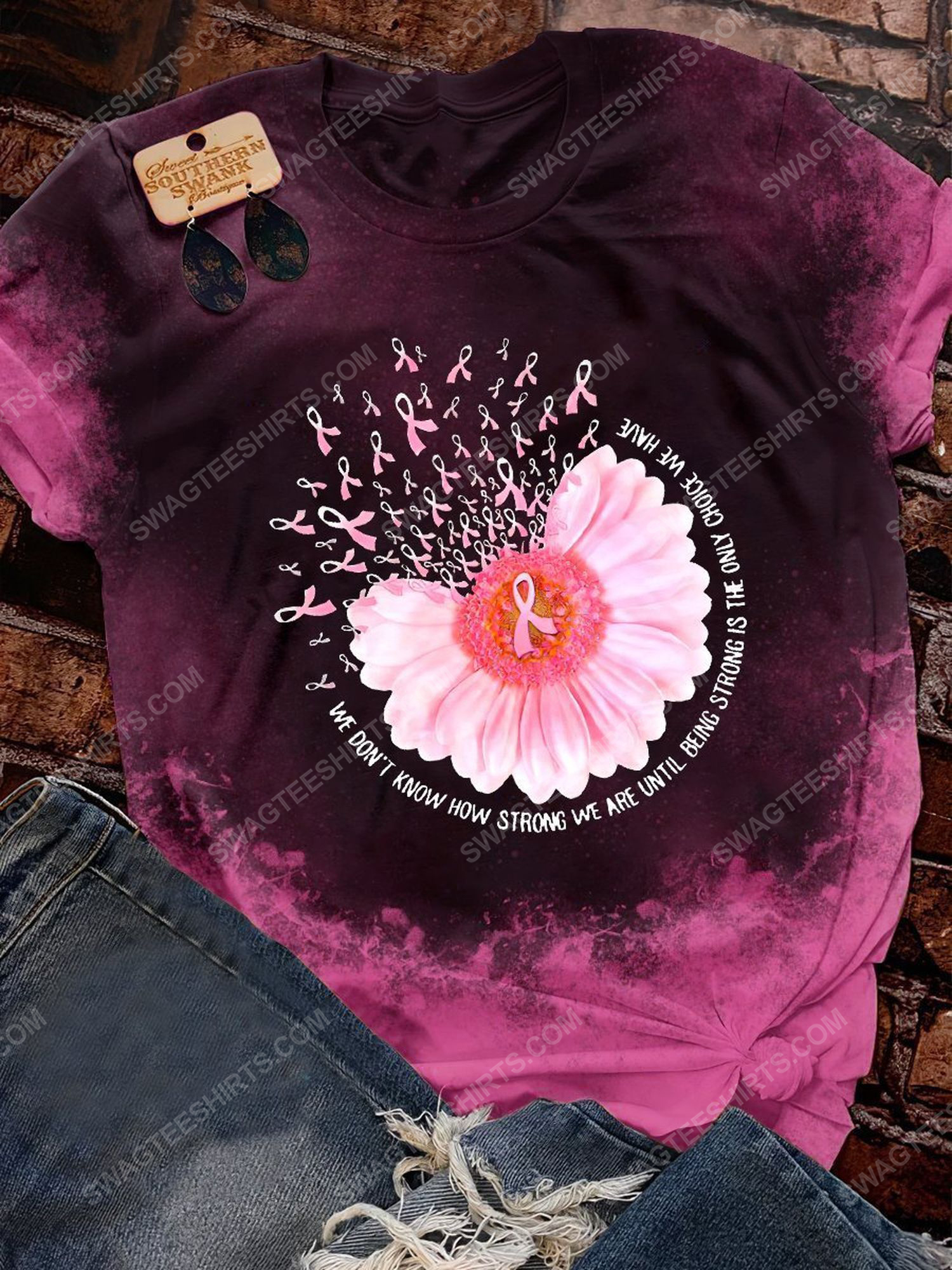 Breast cancer awareness flowers ribbon tie dye shirt 1 - Copy (2)
