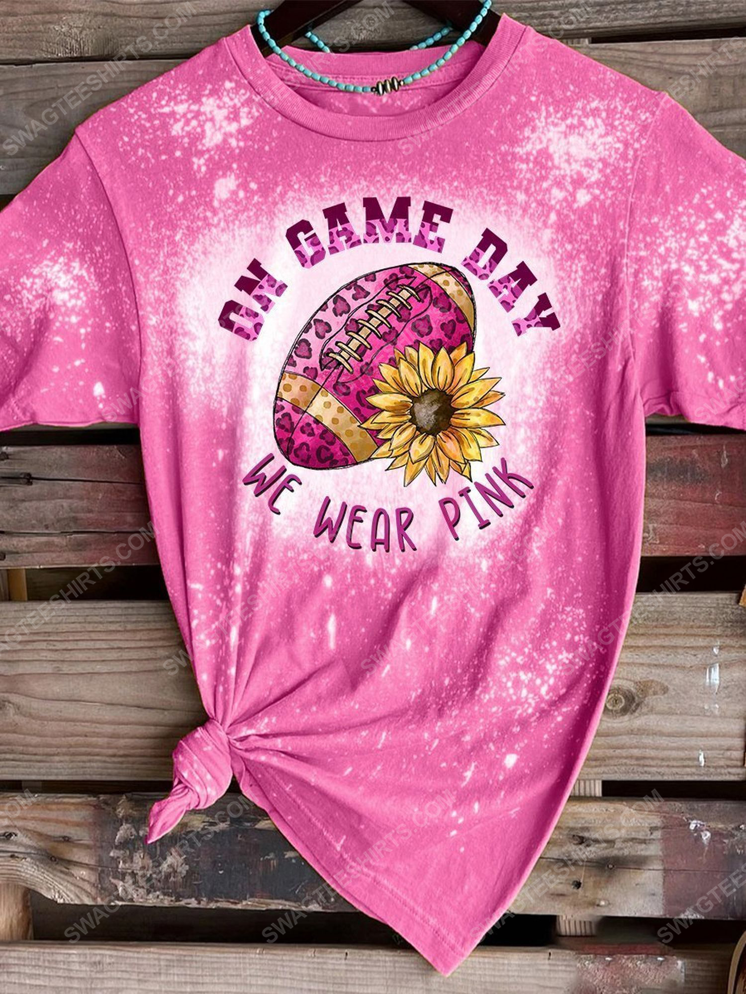 Breast cancer awareness on gameday we wear pink ​bleached shirt 1 - Copy (2)