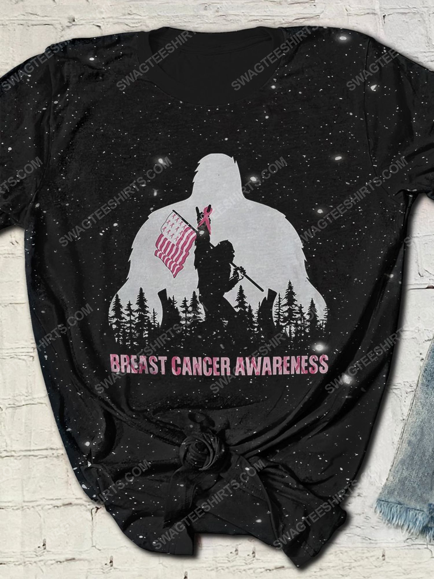 Breast cancer awareness seek and hide bleached shirt 1 - Copy (2)