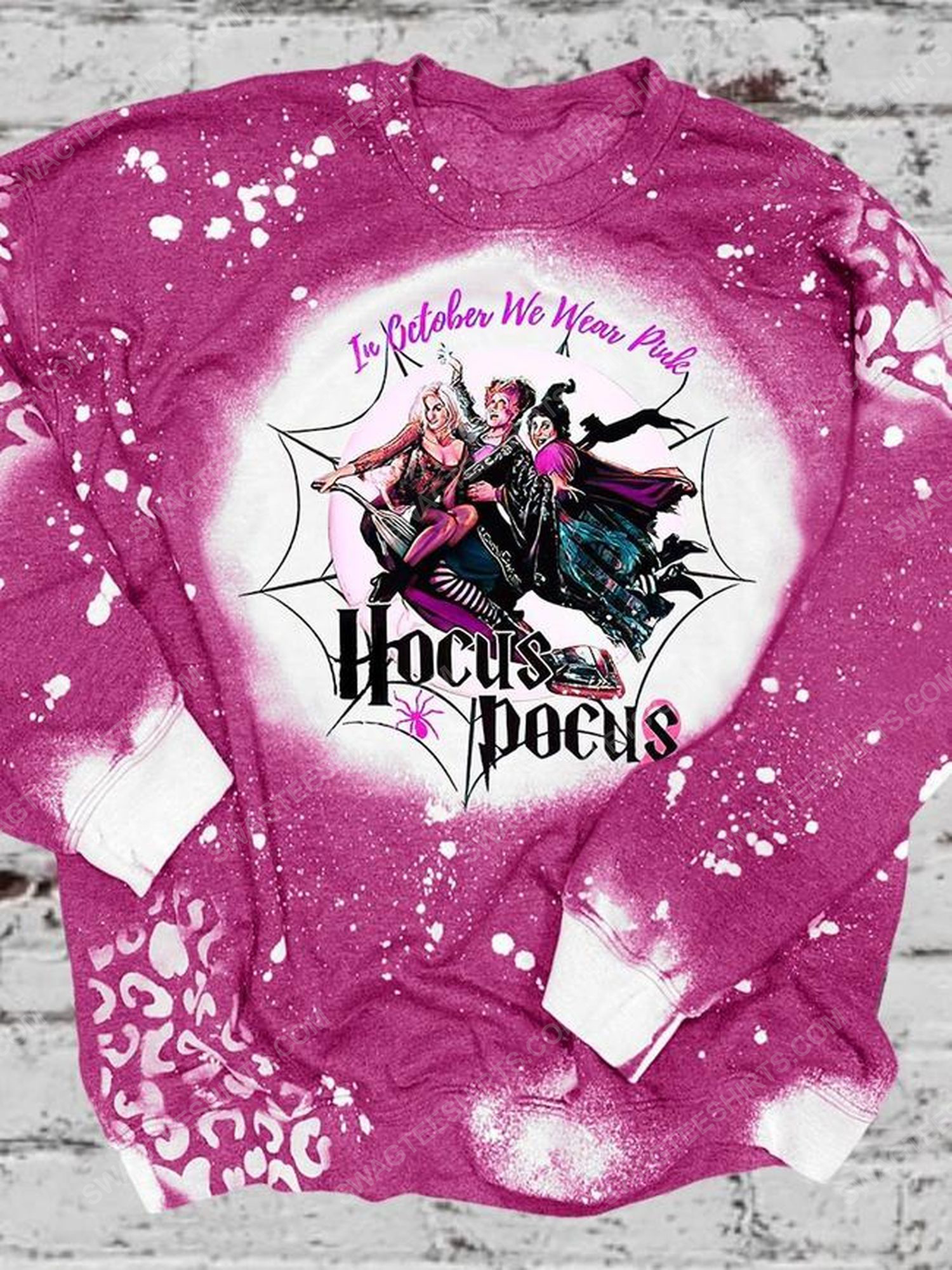 Breast cancer in october we wear pink hocus pocus full print shirt 1