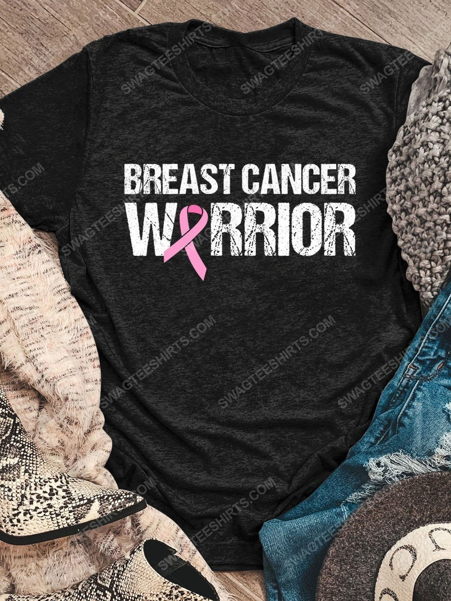 Breast cancer warrior breast cancer ribbon shirt 1 - Copy (2)