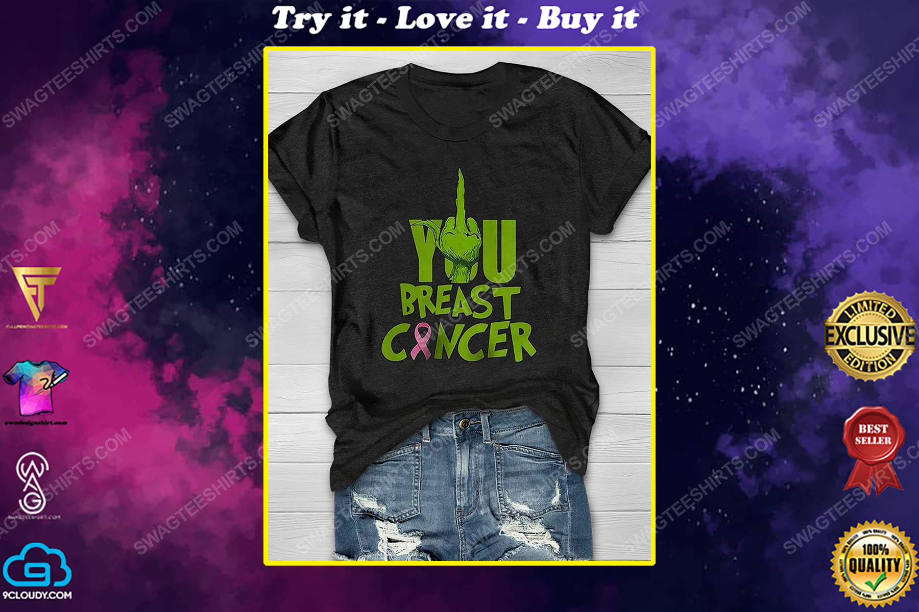 Christmas grinch fuck breast cancer awareness shirt