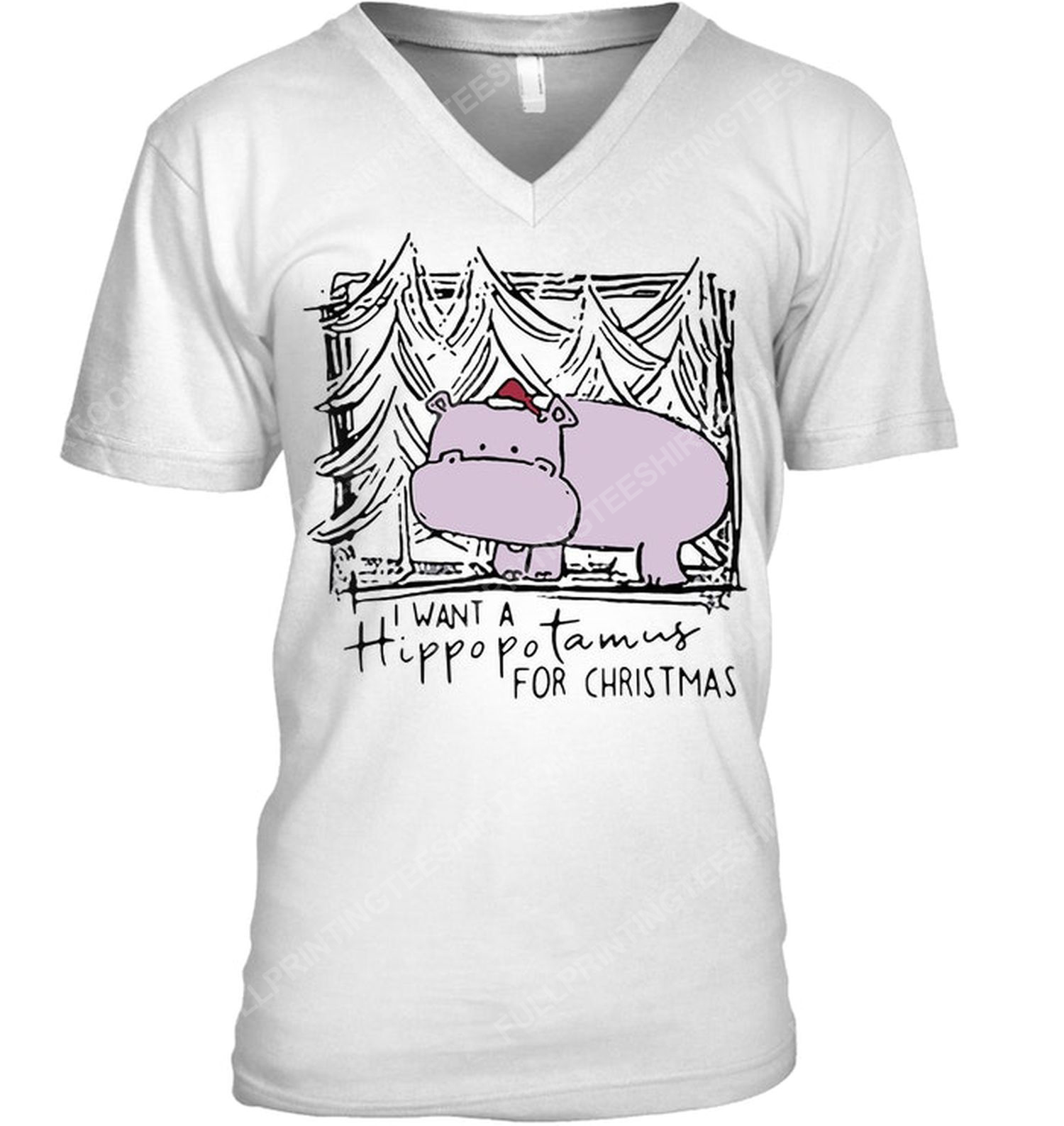 Christmas time i want a hippopotamus for christmas v-neck