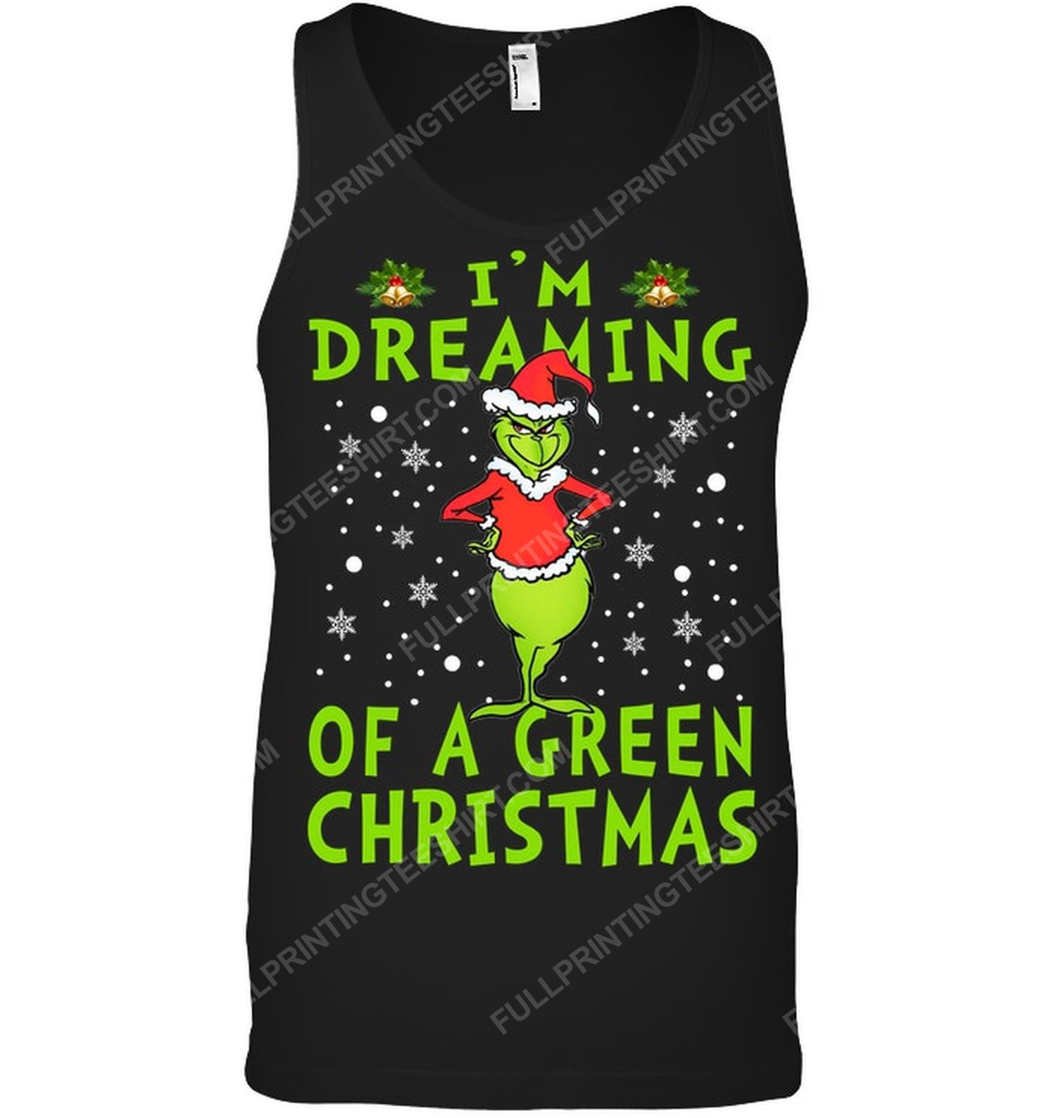 Christmas time i'm dreaming of a green christmas tank top