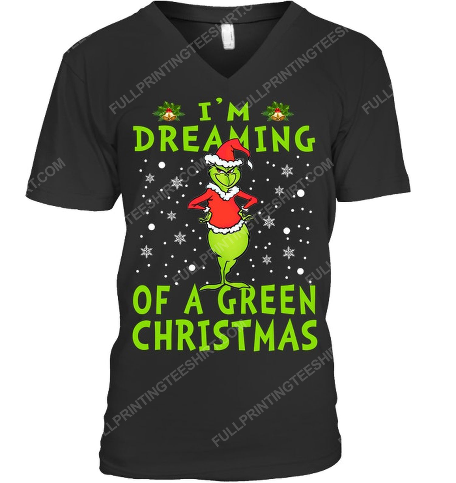 Christmas time i'm dreaming of a green christmas v-neck