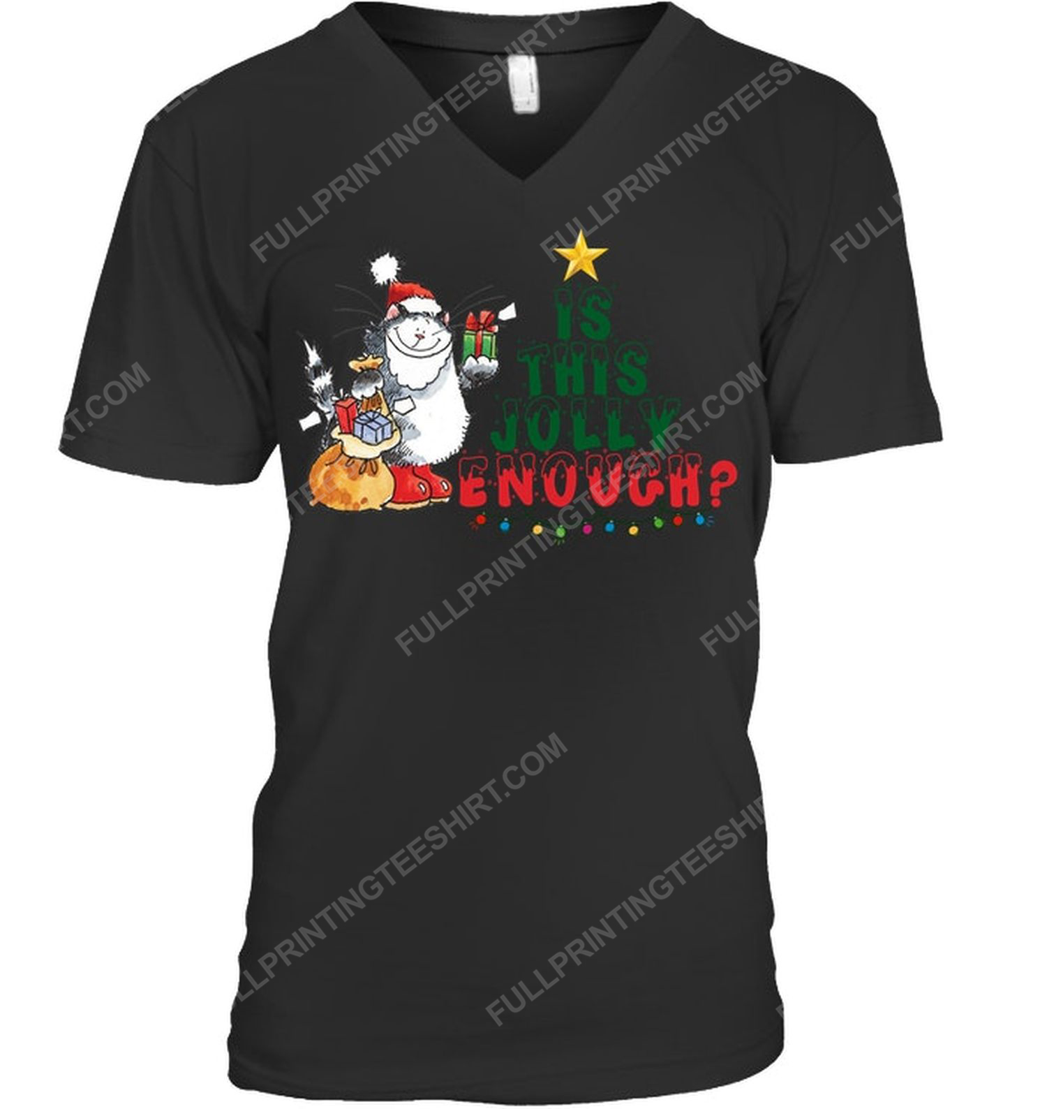 Christmas time llama is this jolly enough v-neck
