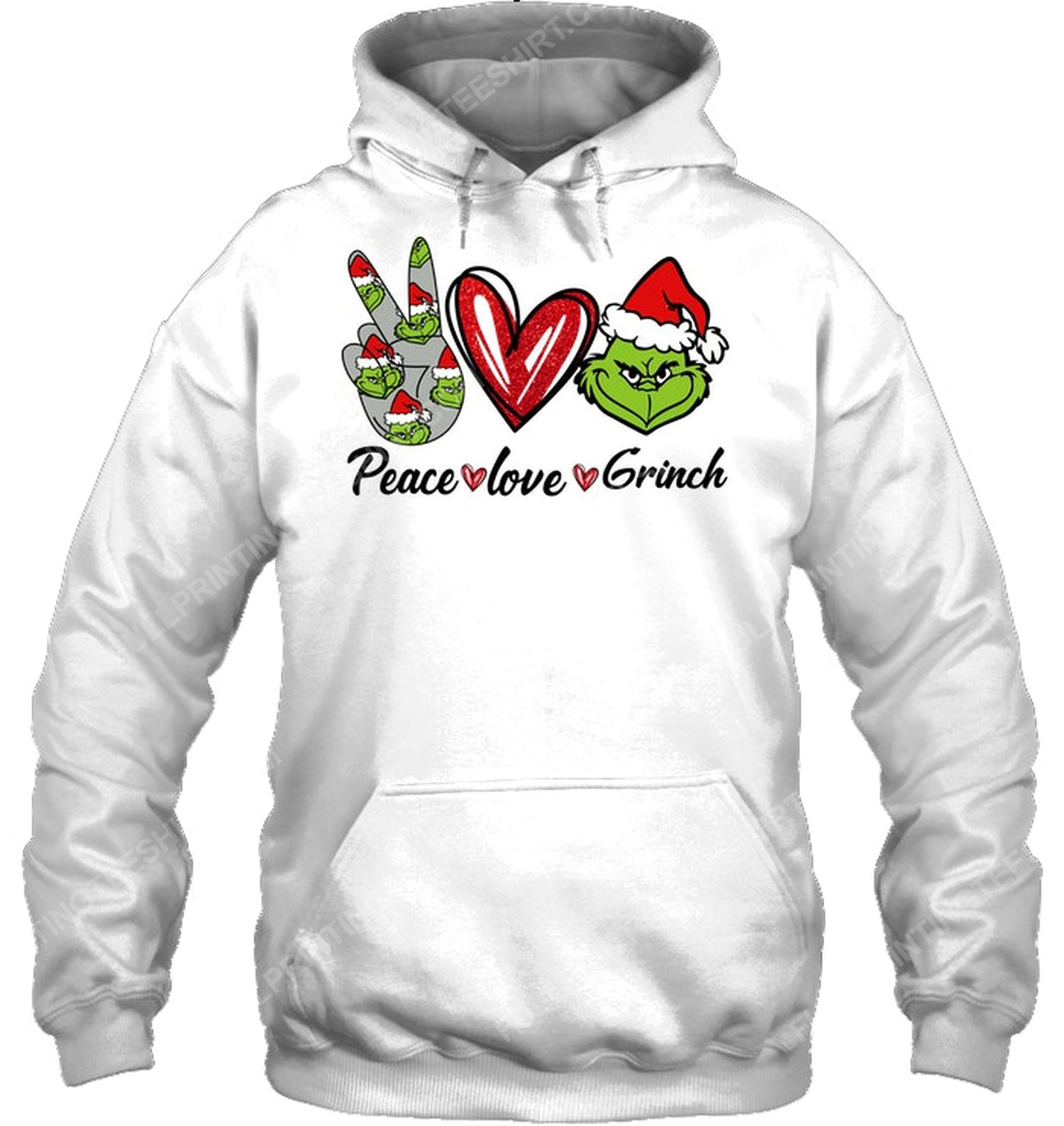 Christmas time peace love and grinch hoodie