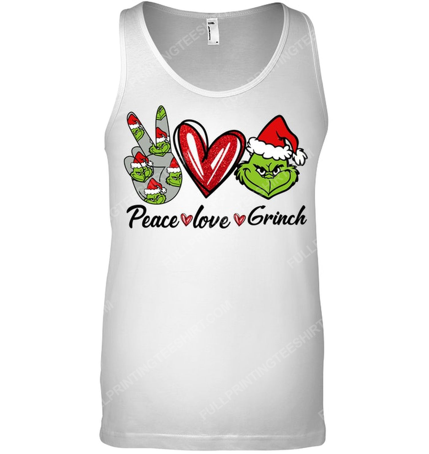 Christmas time peace love and grinch tank top