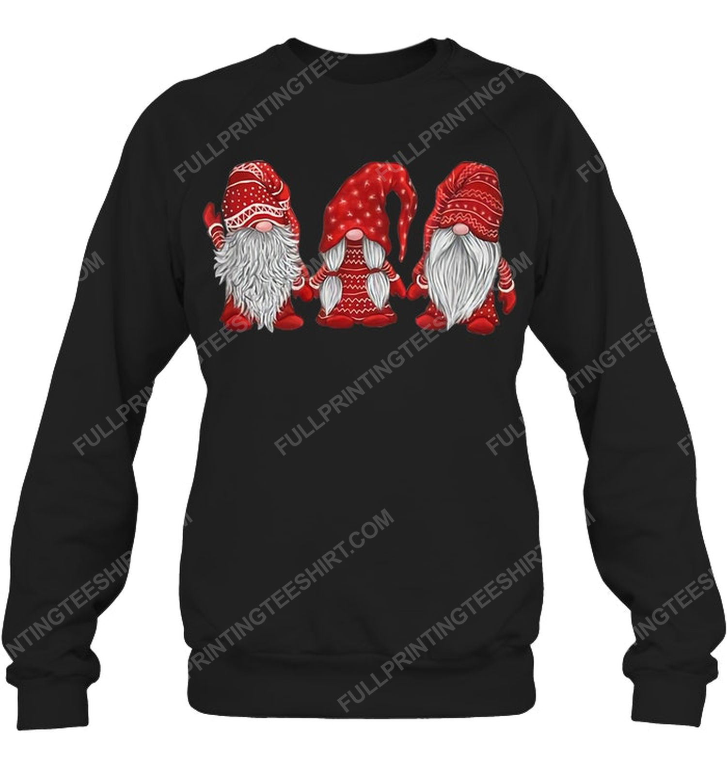Christmas time red three nordic gnomes sweatshirt