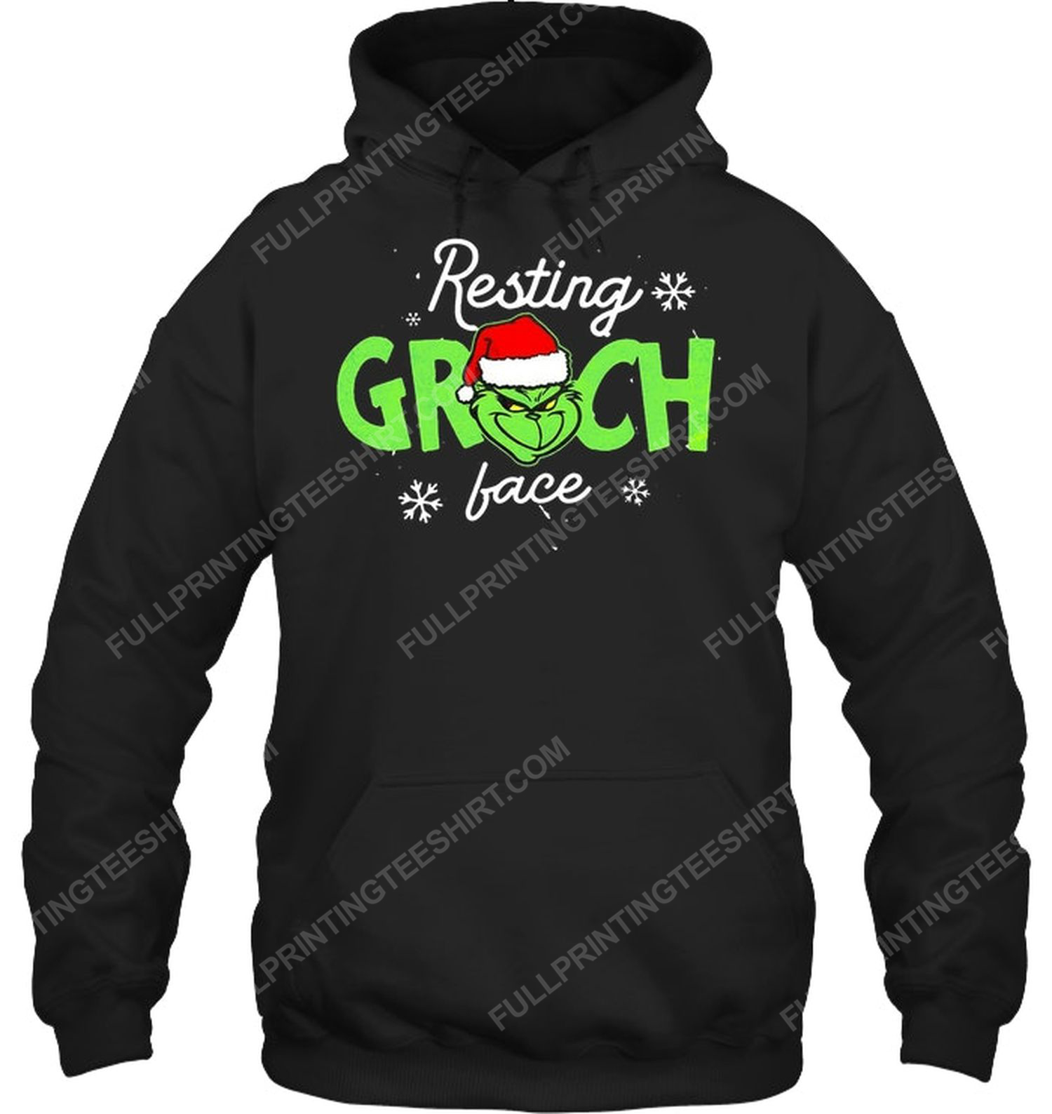 Christmas time resting grinch face hoodie