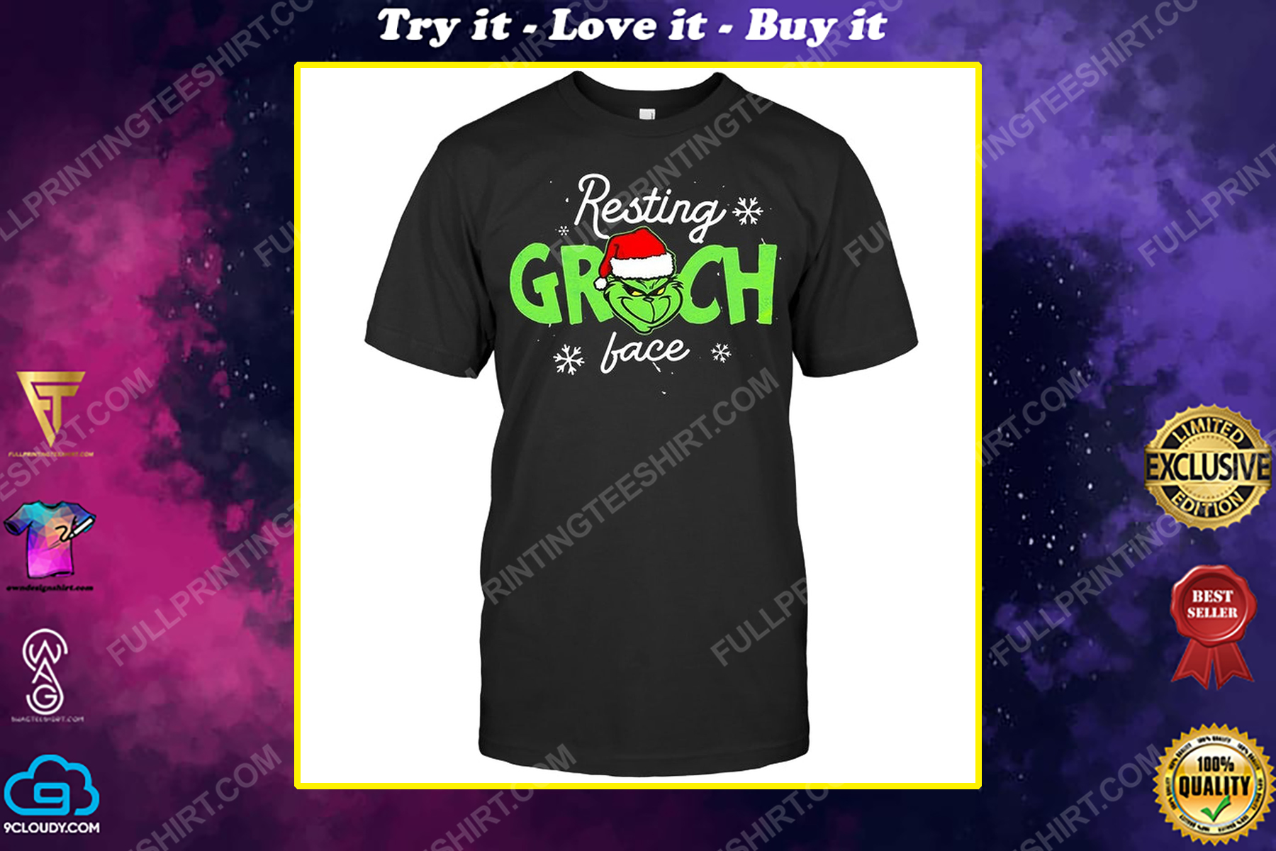 Christmas time resting grinch face shirt