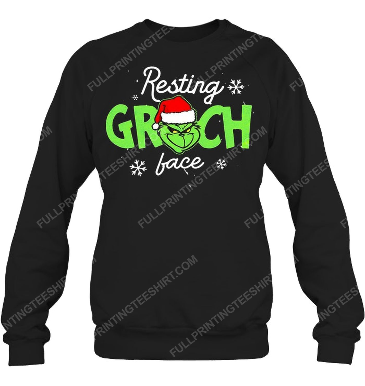 Christmas time resting grinch face sweatshirt