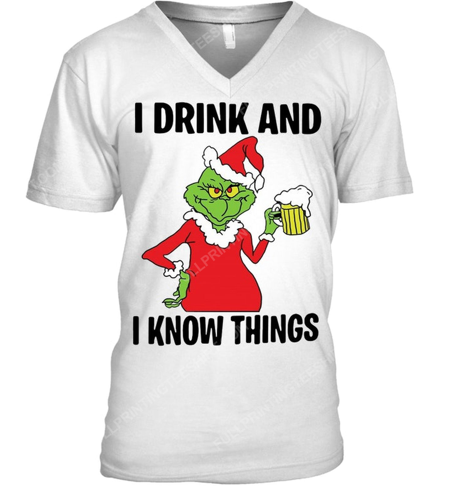 Christmas time the grinch i drink and i know things v-neck