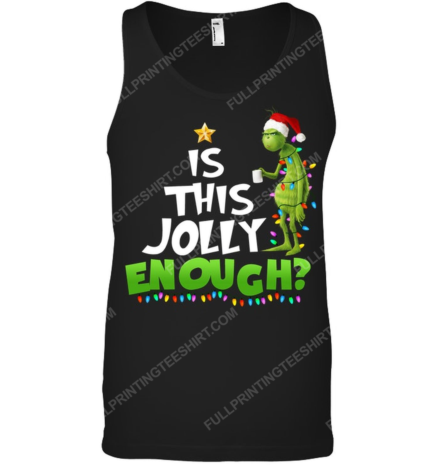 Christmas time the grinch is this jolly enough tank top