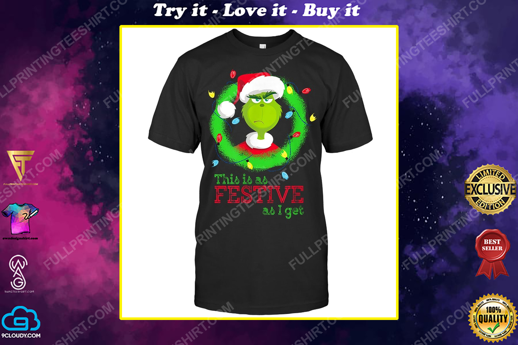 Christmas time the grinch this is as festive as i get shirt