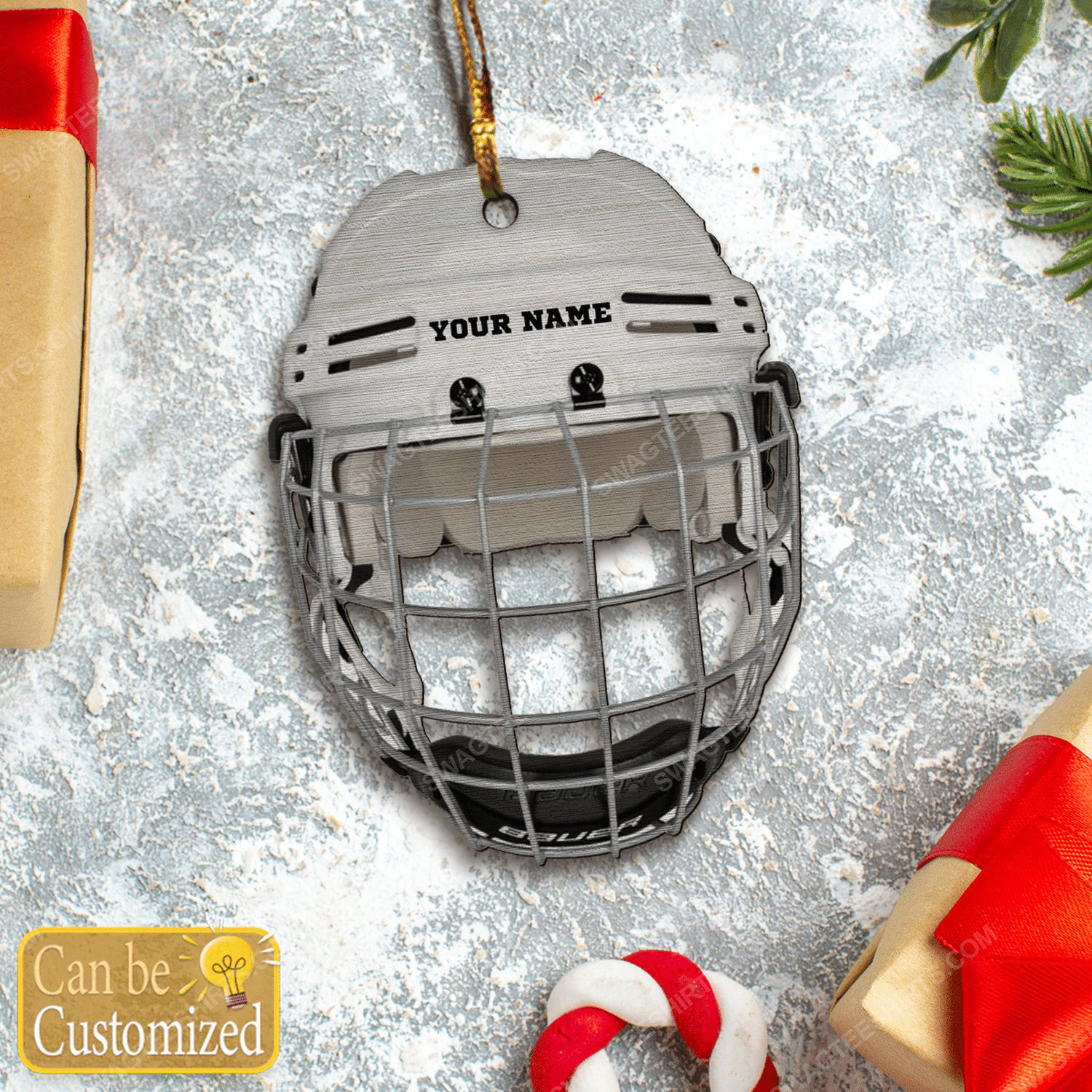 Custom hockey helmet christmas gift ornament 1