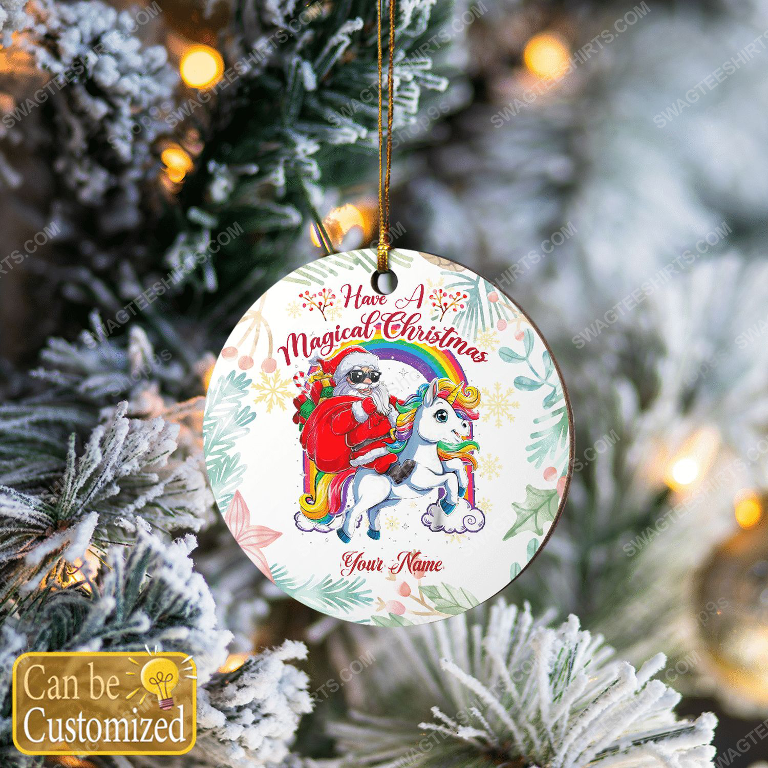 Custom santa claus have a magical christmas ornament