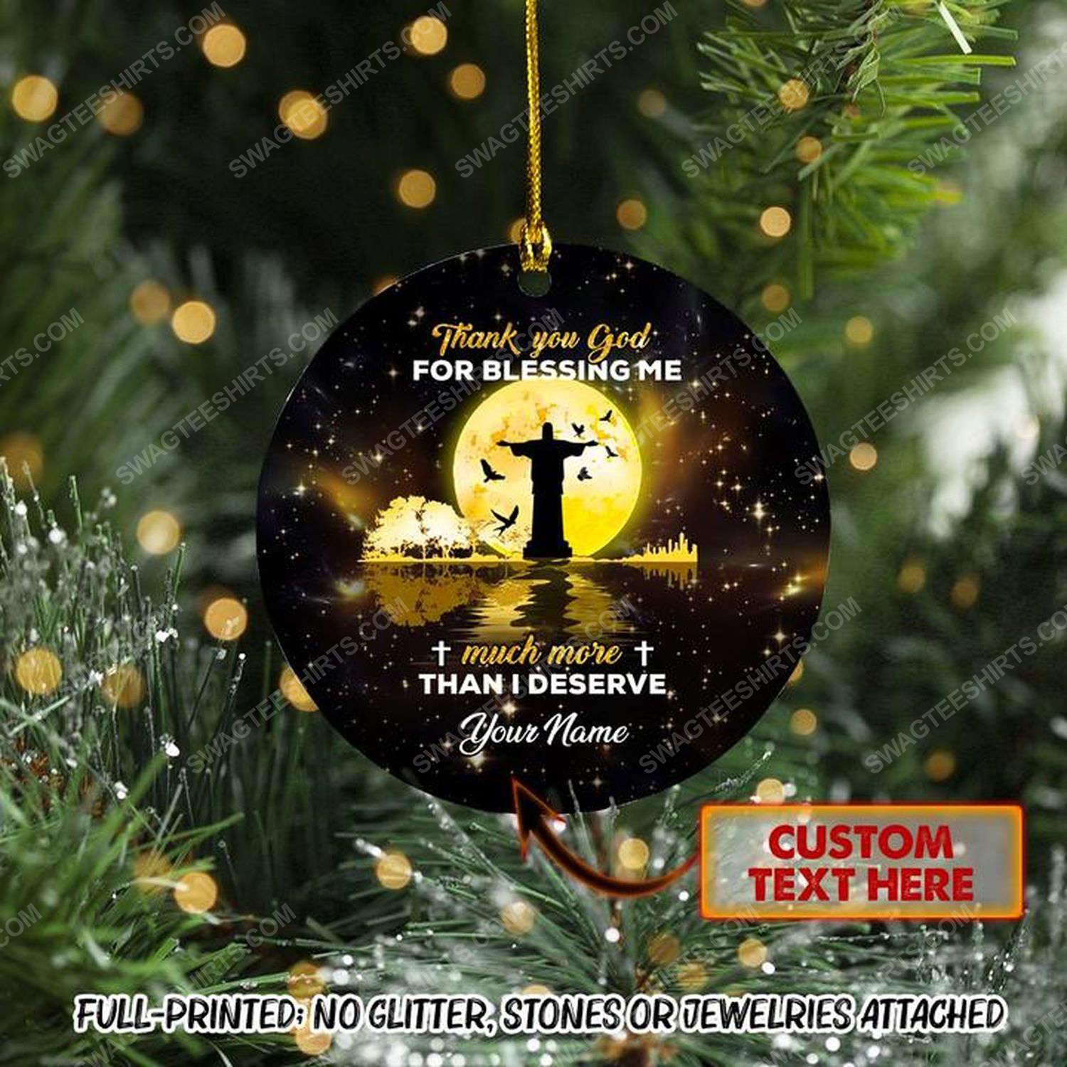 Custom thank you for blessing me christmas time ornament