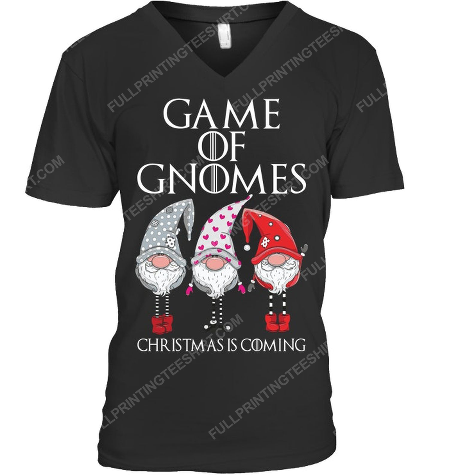 Game of gnomes christmas is coming v-neck