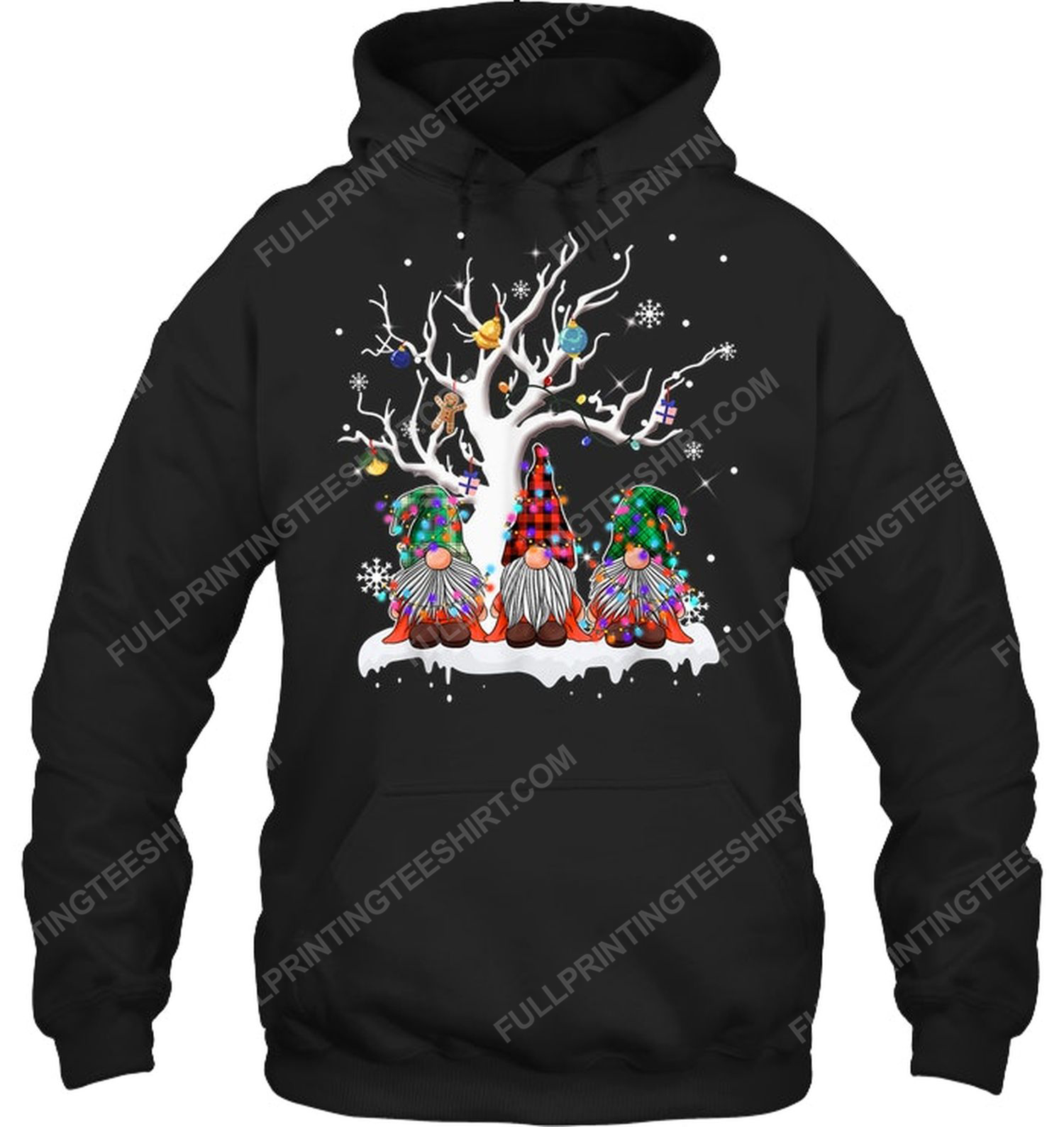 Gnomes christmas tree lights hoodie