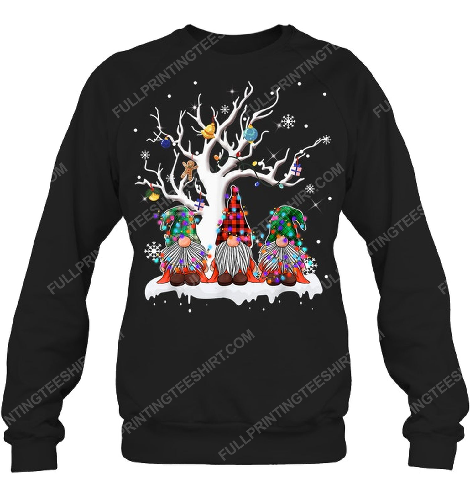 Gnomes christmas tree lights sweatshirt