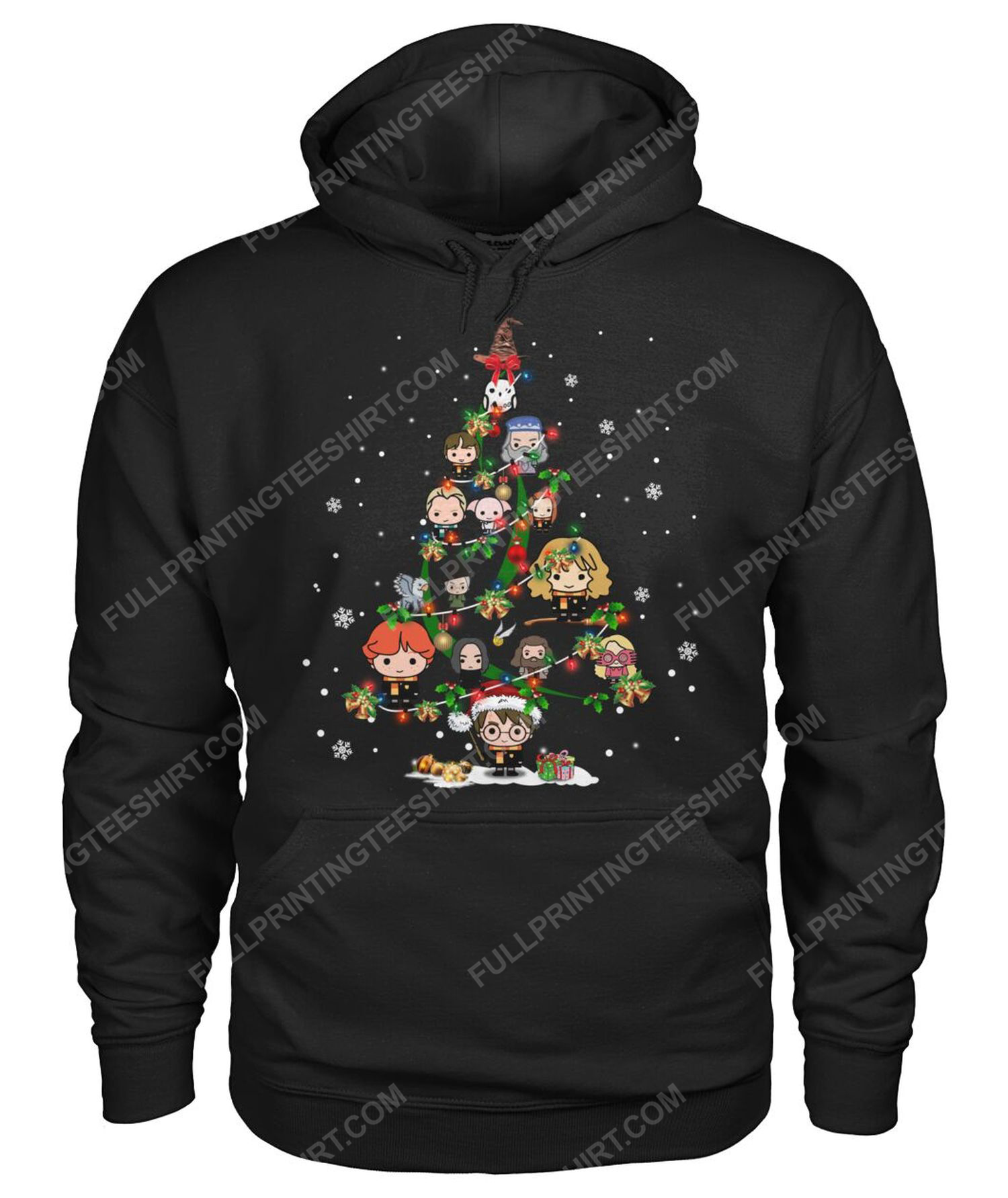 Harry potter chibi and christmas tree hoodie