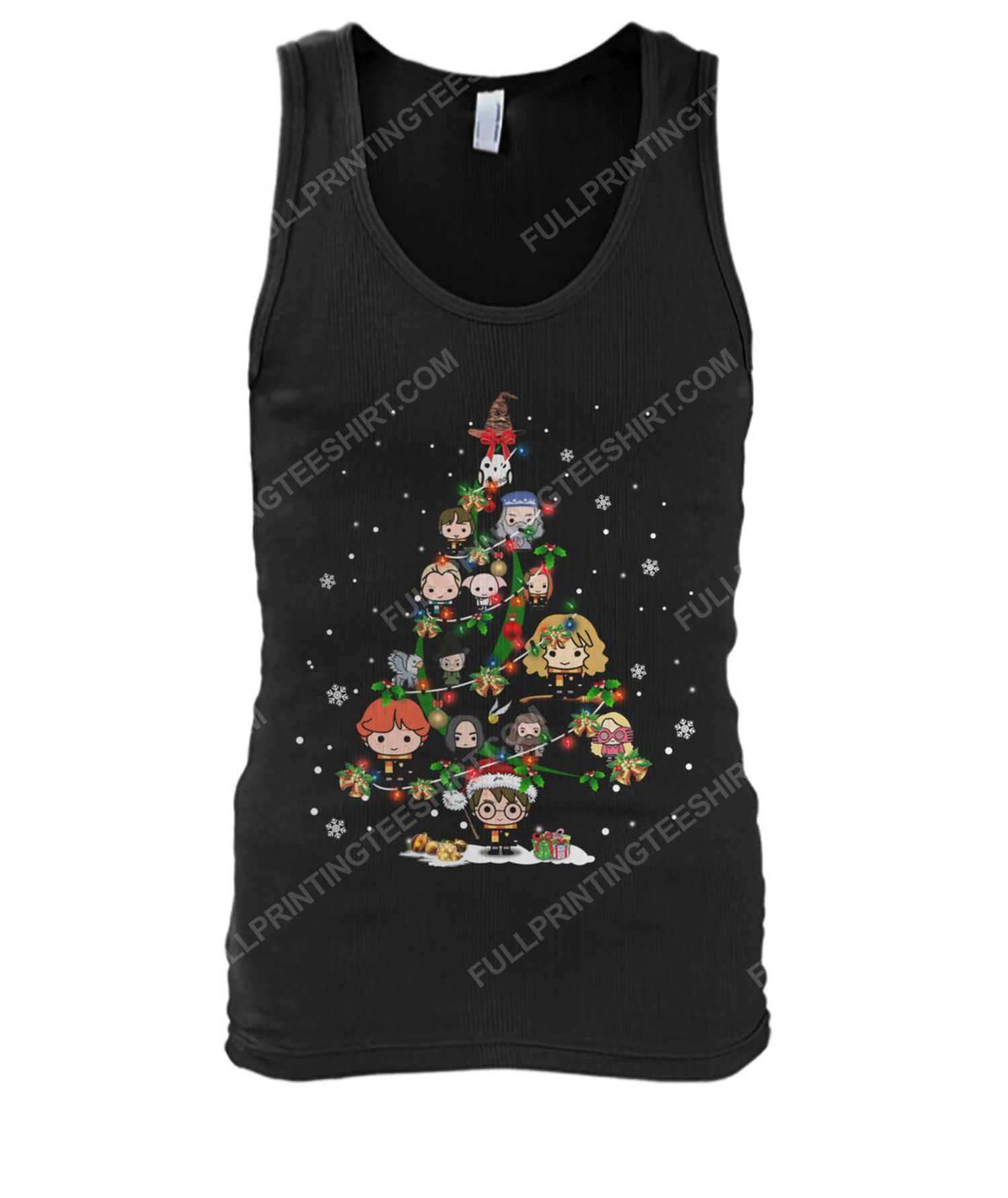 Harry potter chibi and christmas tree tank top