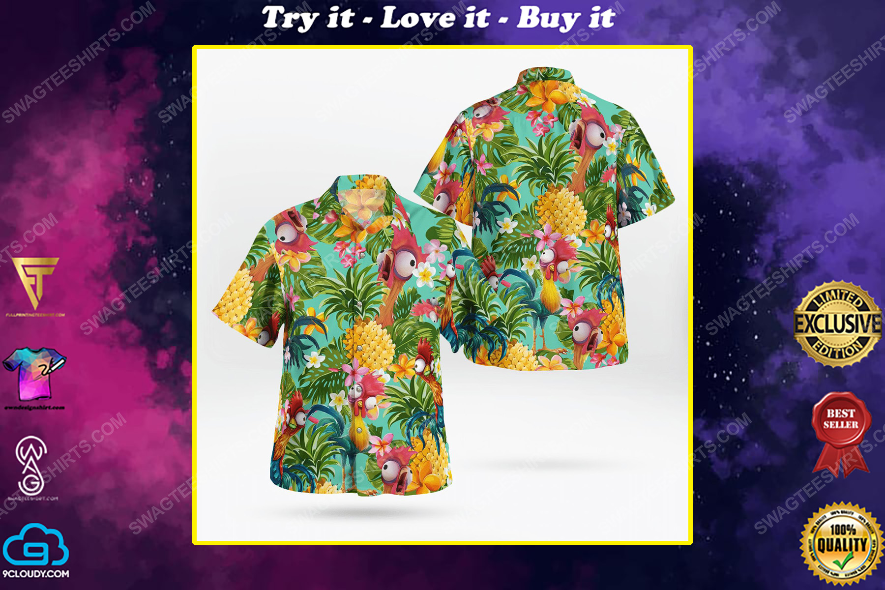 Hei hei chicken tropical hawaiian shirt