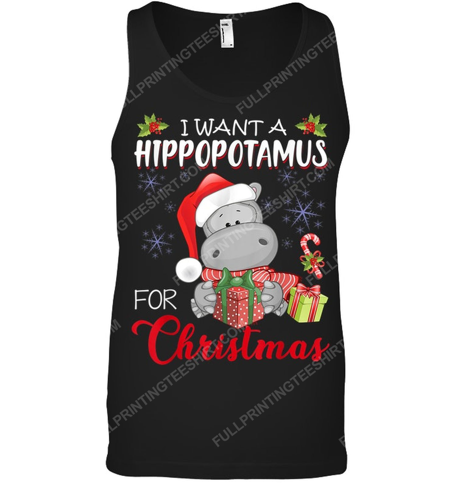 I want a hippopotamus for christmas tank top