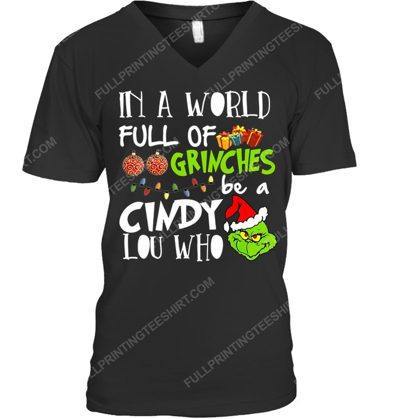 In a world grinches be a cindy lou who v-neck