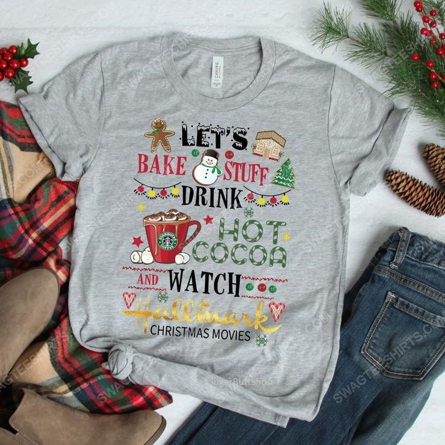 It's a hot cocoa fire place flannelpjs hallmark channel kind of day shirt 2