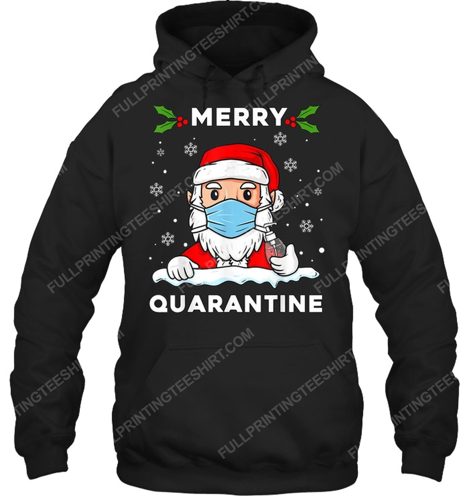 Merry quarantine christmas santa claus hoodie