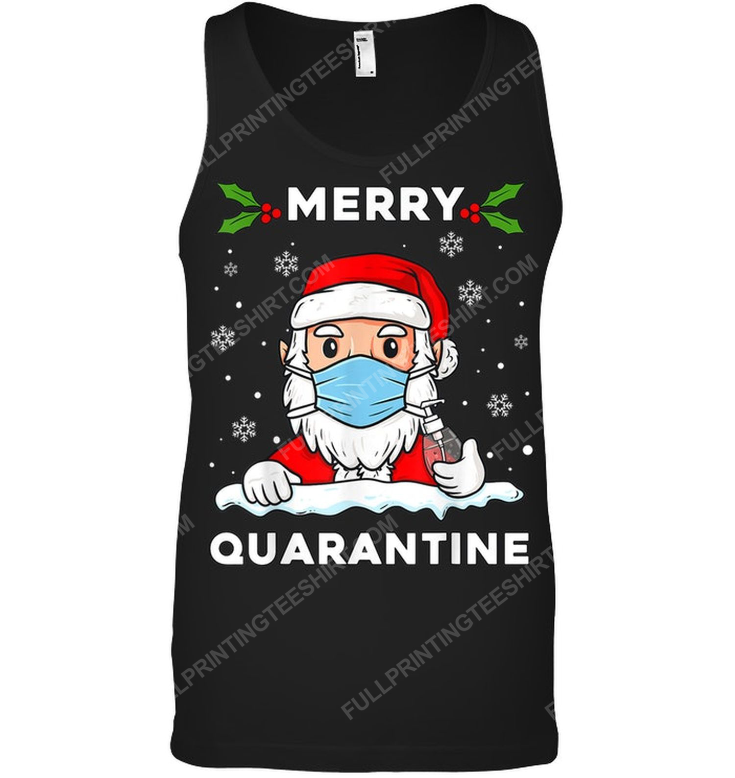 Merry quarantine christmas santa claus tank top