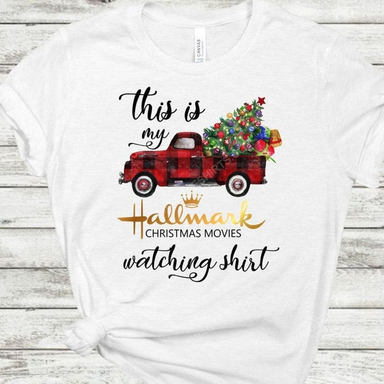 Red truck and christmas tree this is my hallmark christmas movie watching shirt 1