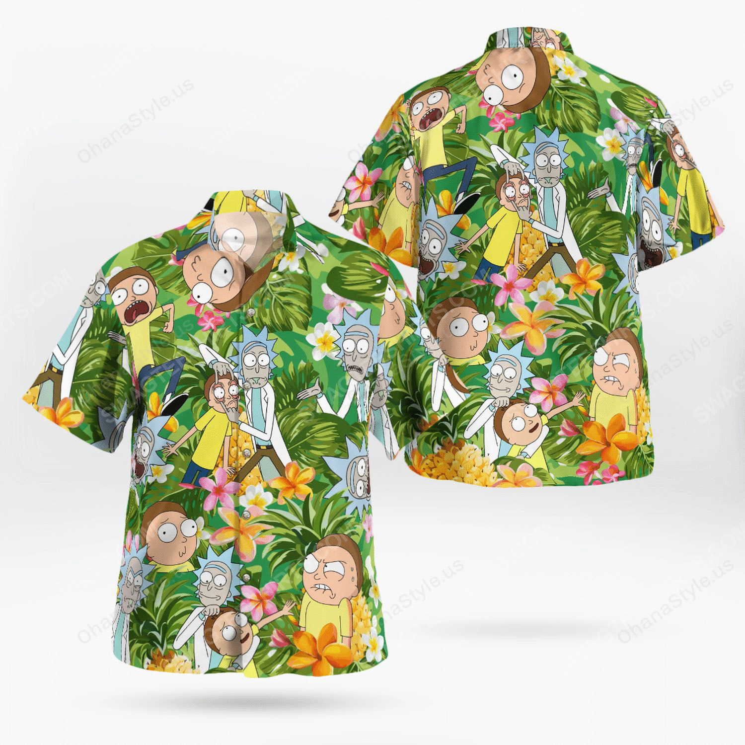 Rick and morty tropical hawaiian shirt 1