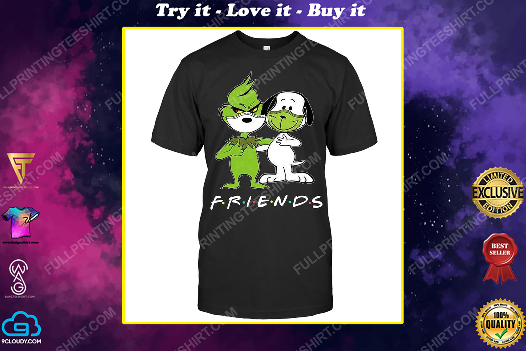 The grinch and snoopy friends tv show shirt