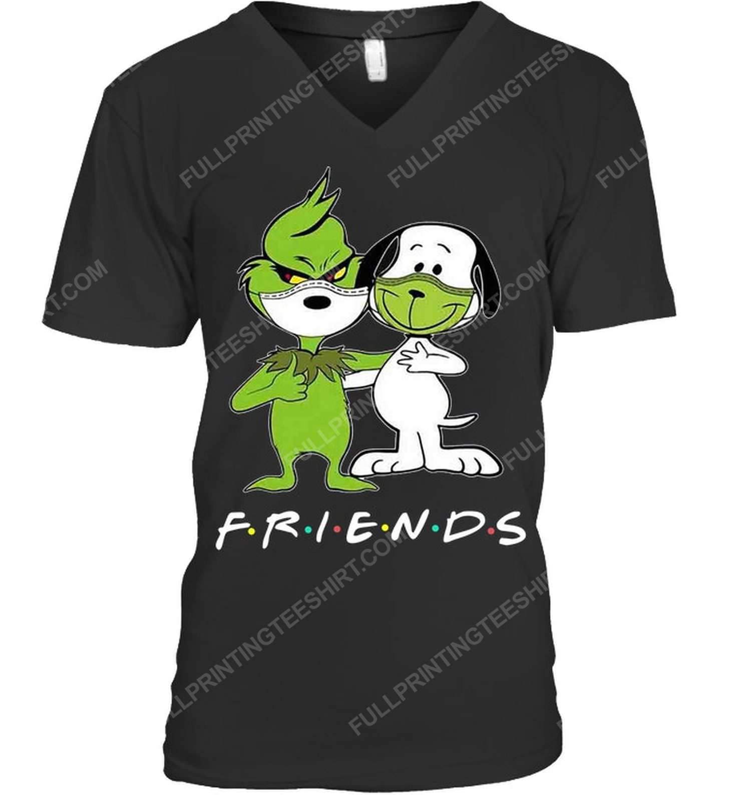 The grinch and snoopy friends tv show v-neck