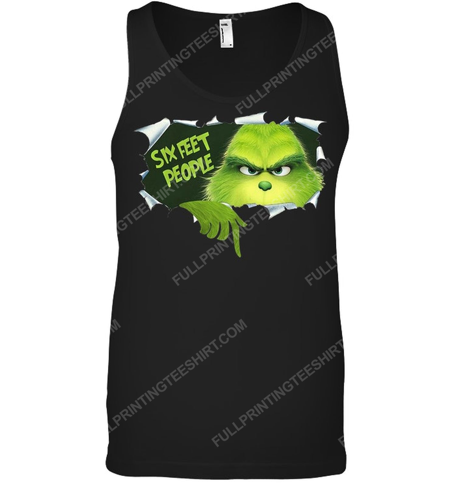 The grinch six feet people social distancing tank top