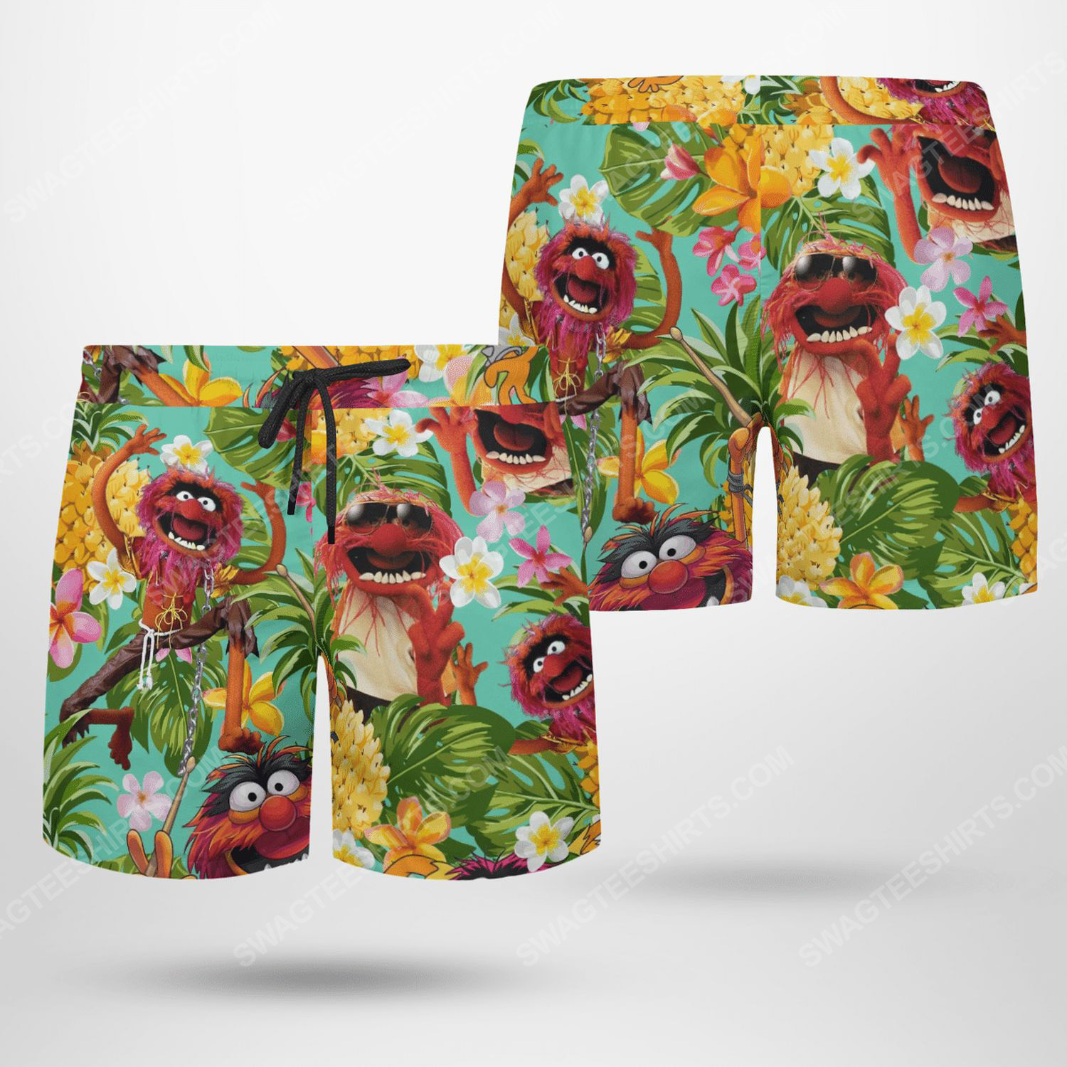 The muppet show animal tropical beach shorts