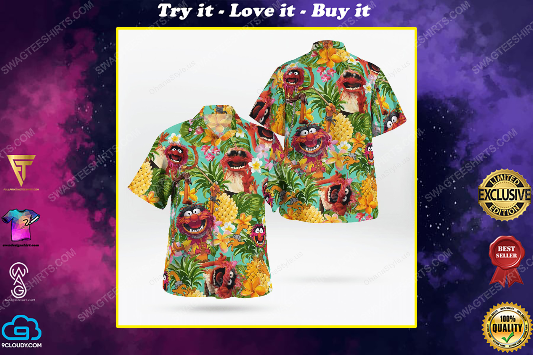 The muppet show animal tropical hawaiian shirt