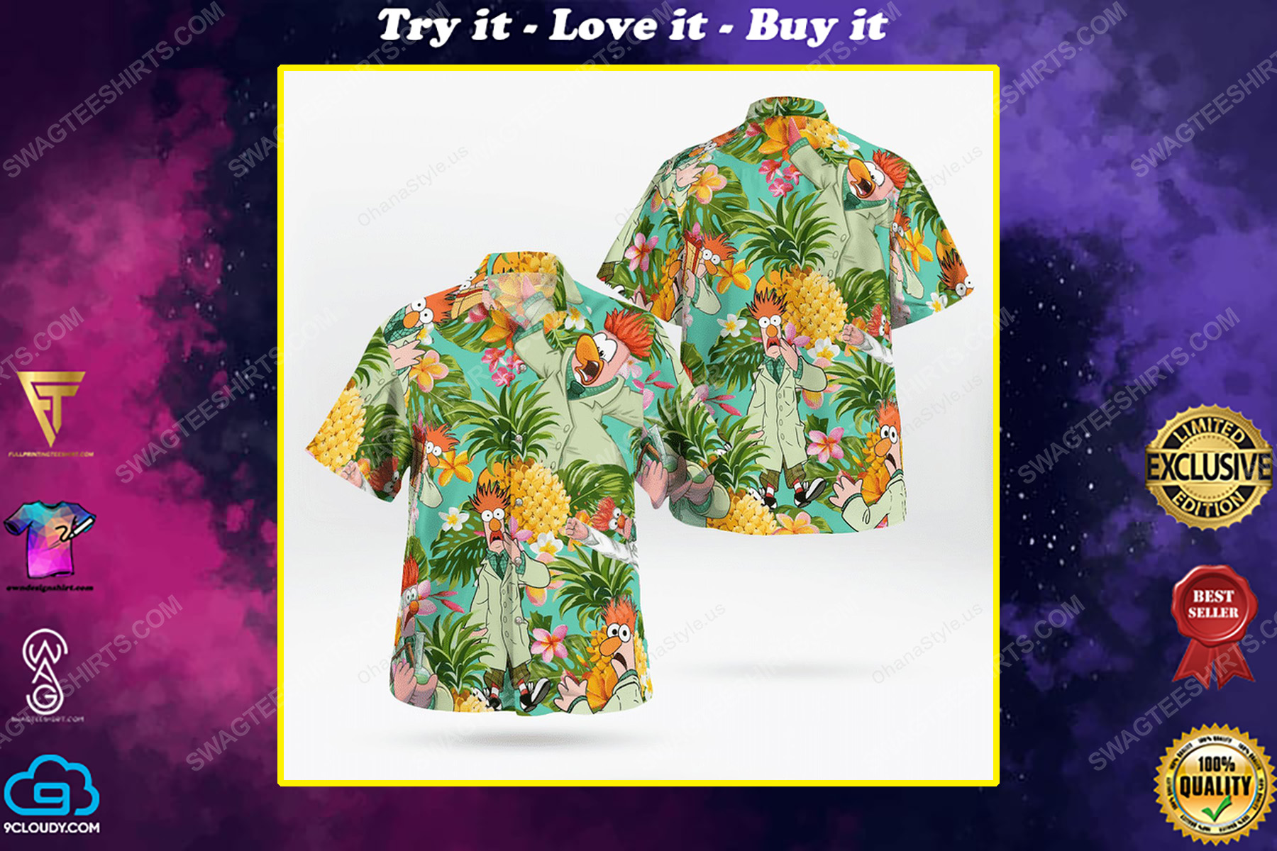 The muppet show beaker hawaiian shirt