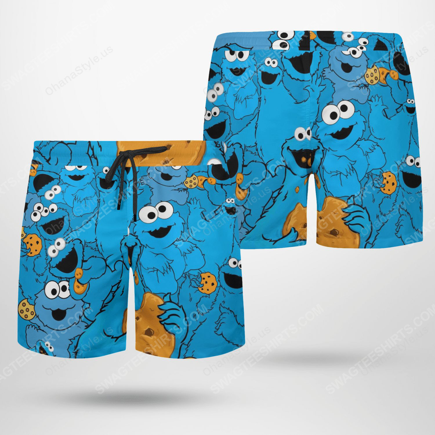 The muppet show cookie monster tropical beach shorts